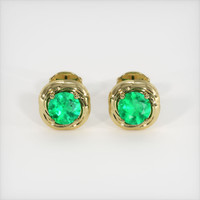 Emerald Earrings 0.79 Ct.Tw.Total Carat Weight 18K Yellow Gold Preview