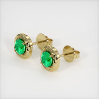 Emerald Earrings 0.79 Ct.Tw.Total Carat Weight 18K Yellow Gold Preview