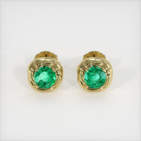 Emerald Earrings 0.97 Ct.Tw.Total Carat Weight 18K Yellow Gold Preview