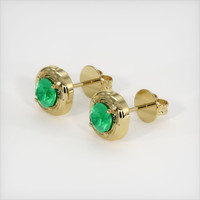Emerald Earrings 0.97 Ct.Tw.Total Carat Weight 18K Yellow Gold Preview
