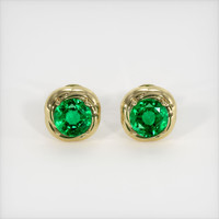 1.88 Ct.Tw. Emerald Earrings, 18K Yellow Gold 1