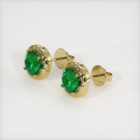 <span>1.03</span>&nbsp;<span class="tooltip-light">Ct.Tw.<span class="tooltiptext">Total Carat Weight</span></span> Emerald Earrings, 18K Yellow Gold 2