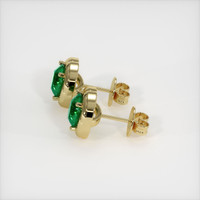 <span>1.03</span>&nbsp;<span class="tooltip-light">Ct.Tw.<span class="tooltiptext">Total Carat Weight</span></span> Emerald Earrings, 18K Yellow Gold 3