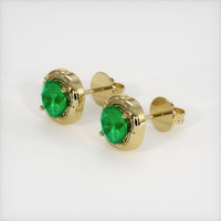 <span>1.44</span>&nbsp;<span class="tooltip-light">Ct.Tw.<span class="tooltiptext">Total Carat Weight</span></span> Emerald Earrings, 18K Yellow Gold 2