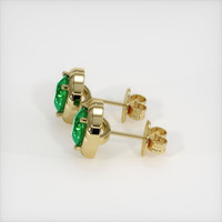 <span>0.75</span>&nbsp;<span class="tooltip-light">Ct.Tw.<span class="tooltiptext">Total Carat Weight</span></span> Emerald Earrings, 18K Yellow Gold 3