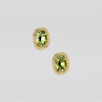 <span>1.72</span> <span class="tooltip-light">Ct.Tw.<span class="tooltiptext">Total Carat Weight</span></span> Yellowish Green Sapphire Earrings, 18K Yellow Gold 1
