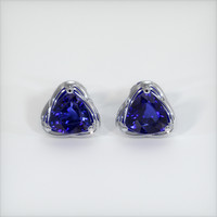 <span>2.63</span>&nbsp;<span class="tooltip-light">Ct.Tw.<span class="tooltiptext">Total Carat Weight</span></span> Sapphire Earrings, 18K White Gold 1