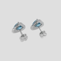 <span>2.87</span>&nbsp;<span class="tooltip-light">Ct.Tw.<span class="tooltiptext">Total Carat Weight</span></span> Blue Aquamarine Earrings, 18K White Gold 4