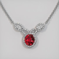 1.01 Ct. Ruby Necklace, Platinum 950 1