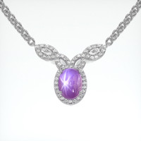 5.42 Ct. Purple Sapphire Necklace, Platinum 950 1