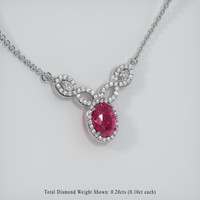 2.06 Ct. Purplish Pink Sapphire Necklace, 14K White Gold 2