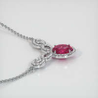 2.06 Ct. Purplish Pink Sapphire Necklace, 14K White Gold 3