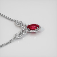 1.39 Ct. Purplish Red Ruby Necklace, 14K White Gold 3