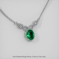 2.65 Ct. Emerald  Necklace - 18K White Gold
