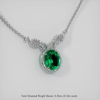 2.91 Ct. Emerald  Necklace - 18K White Gold