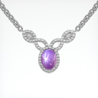 5.42 Ct. Purple Sapphire Necklace, 18K White Gold 1