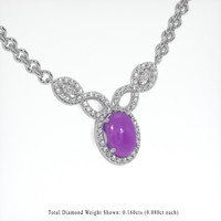 5.42 Ct. Purple Sapphire Necklace, 18K White Gold 2