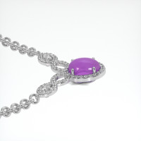 5.42 Ct. Purple Sapphire Necklace, 18K White Gold 3
