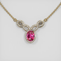 2.06 Ct. Purplish Pink Sapphire Necklace, 14K Yellow Gold 1