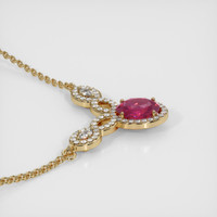 2.06 Ct. Purplish Pink Sapphire Necklace, 14K Yellow Gold 3
