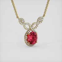 5.15 Ct. Padparadscha Sapphire Necklace, 14K Yellow Gold 2