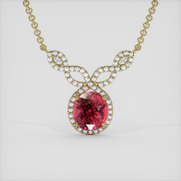 5.15 Ct. Padparadscha Sapphire Necklace, 18K Yellow Gold 1