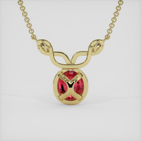 5.15 Ct. Padparadscha Sapphire Necklace, 18K Yellow Gold 4