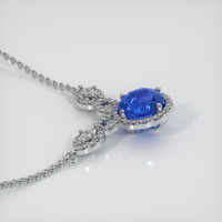 2.35 Ct. Blue Sapphire Necklace, 14K White Gold 3