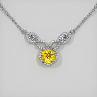 0.91 Ct. Bi Color Sapphire Necklace, 14K White Gold 1