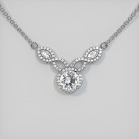 0.84 Ct. White Sapphire Necklace, 14K White Gold 1