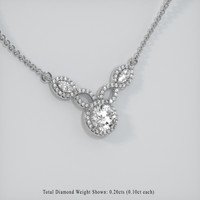 0.84 Ct. White Sapphire Necklace, 14K White Gold 2