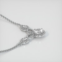 0.84 Ct. White Sapphire Necklace, 14K White Gold 3