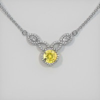0.75 Ct. Yellow Sapphire Necklace, 14K White Gold 1