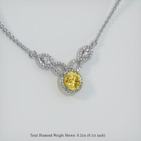 0.75 Ct. Yellow Sapphire Necklace, 14K White Gold 2