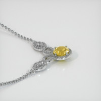 0.75 Ct. Yellow Sapphire Necklace, 14K White Gold 3