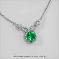 3.59 Ct. Emerald  Necklace - 18K White Gold