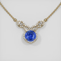 2.35 Ct. Blue Sapphire Necklace, 14K Yellow Gold 1