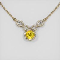 0.91 Ct. Bi Color Sapphire Necklace, 14K Yellow Gold 1