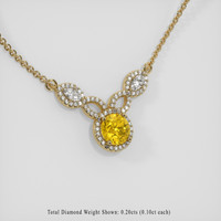 0.91 Ct. Bi Color Sapphire Necklace, 14K Yellow Gold 2