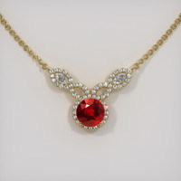 6.06 Ct. Ruby Necklace, 14K Yellow Gold 1