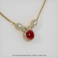 6.06 Ct. Ruby Necklace, 14K Yellow Gold 2