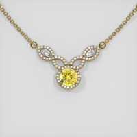 0.75 Ct. Yellow Sapphire Necklace, 14K Yellow Gold 1