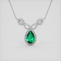 3.41 Ct. Emerald Necklace, Platinum 950 1