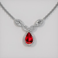 3.05 Ct. Ruby Necklace, Platinum 950 1