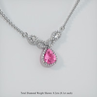 1.21 Ct. Pink Sapphire Necklace, 14K White Gold 2