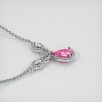 1.21 Ct. Pink Sapphire Necklace, 14K White Gold 3