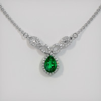 1.84 Ct. Emerald  Necklace - 18K White Gold