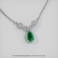 1.12 Ct. Emerald  Necklace - 18K White Gold