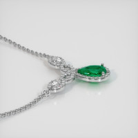 1.12 Ct. Emerald  Necklace - 18K White Gold