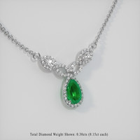 0.86 Ct. Emerald  Necklace - 18K White Gold